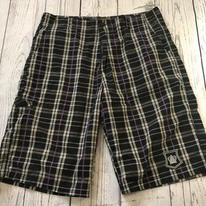Micros plaid cargo shorts